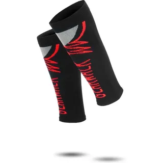normani Beinstulpen 2 Paar Sport-Waden-Kompressionsstulpen ohne schneidenden Abschlussrand rot 32-38 cm (M)