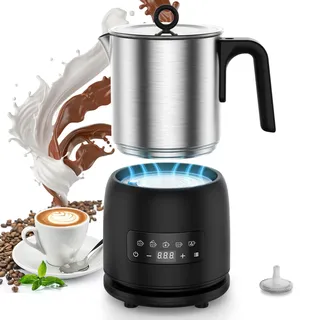 Nalezuns Milchaufschäumer Elektrisch, 5 in 1 Automatische Milchschäumer, Automatische Abschaltung, Milchaufschäumer für Kaffee, für Warmer und kalter Milchschaum, Latte macchiato, Cappuccino