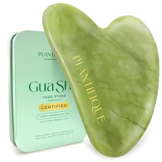 Plantifique Jade Gua Sha Stein für Gesichtsmassage - Guasha aus Natürlicher Jade Stein - Gesichtsstein- Massagesteine für die Lymphdrainage des Gesicht, Face Massager