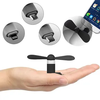 Comioke Tragbarer Mini-Ventilator 3 in 1 USB für Zuhause, Reisen, Büro, Handy-Lüfter, tragbarer Ventilator für Handy, Mini-USB-Ventilator