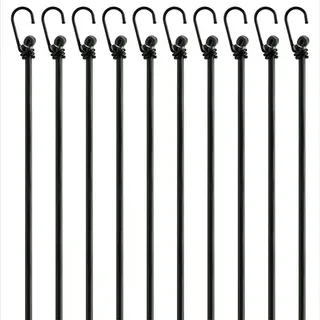 Pretex 12er-Set Spanngummi mit Haken, in 4-Längen, schwarz - Gepäckspanner - Expander mit Haken - Spanngurte - extra stark für unterschiedliche Gepäckarten