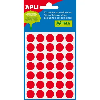 Apli 708625 Etiketten 13x13 mm, 5 Blätter, rot