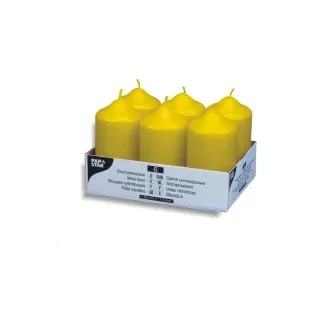 Papstar Stumpenkerzen 11,5 x 6 cm 6 St. goldgelb