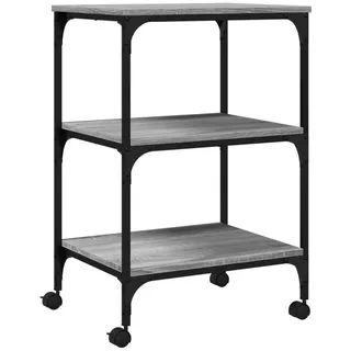 vidaXL Druckerständer 3 Ablagen Grau Sonoma 50x41x75 cm Holzwerkstoff