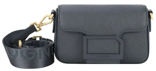 Bogner Pontresina Neve Nera Umhängetasche Leder 19 cm  grau