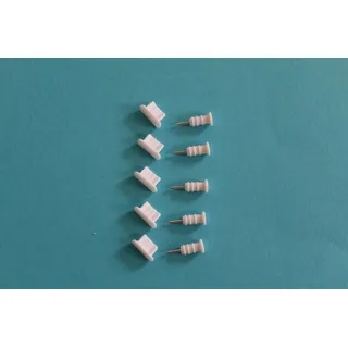 10x Staub Schutz für Apple iPhone 5/6 Stöpsel Staubschutz Kappen Silikon Weiß - Weiß