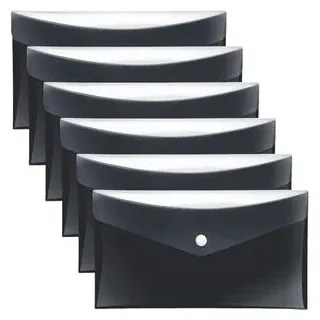 Veloflex Dokumententasche Velocolor, 4571180, DIN lang, schwarz, für 100 Blatt, 6 Stück,