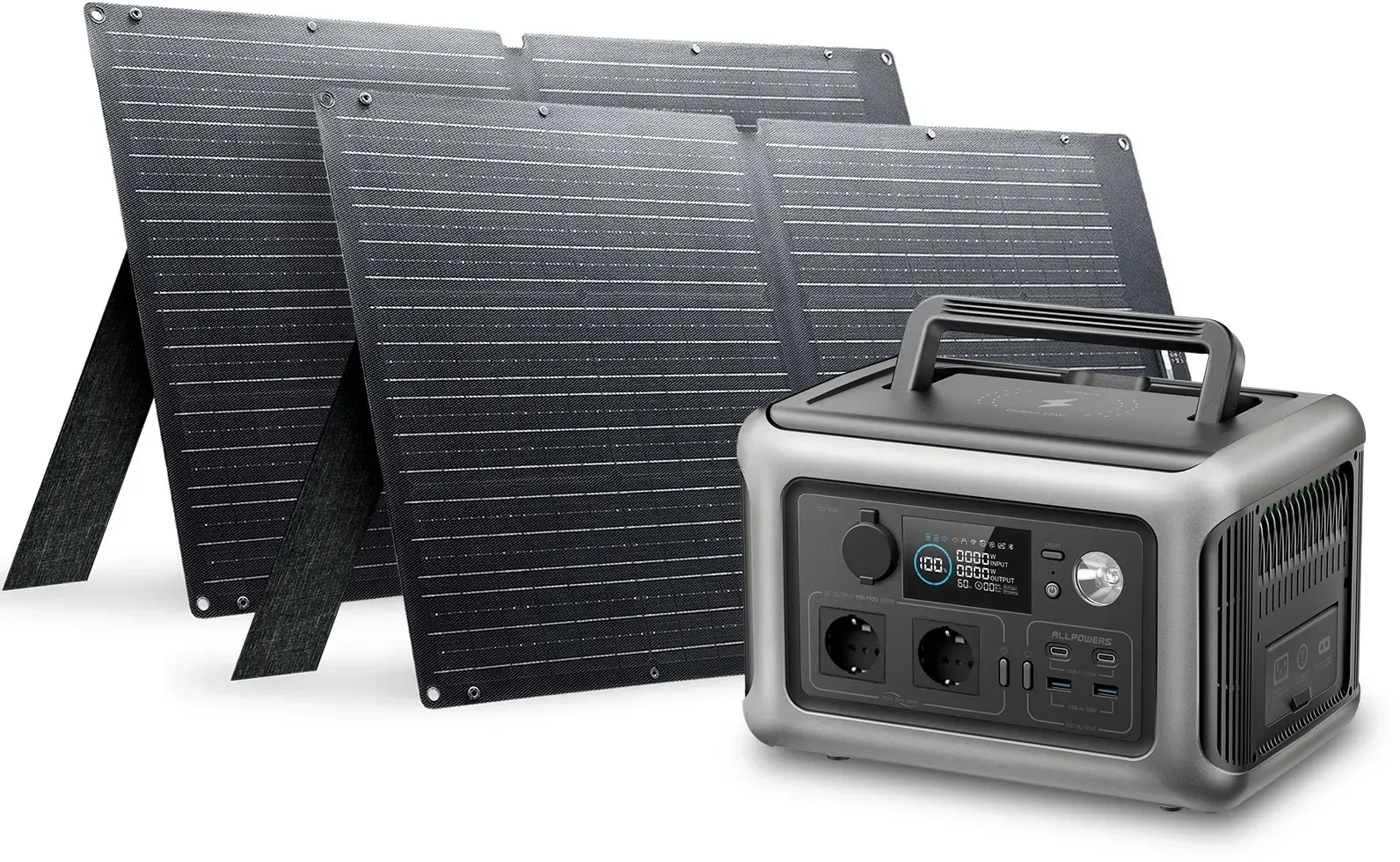 ALLPOWERS R600 Solargenerator mit Solarpanel (optional), 600 W 299 Wh tragbares LiFePO4-Kraftwerk mit Solarladegerät für Camp