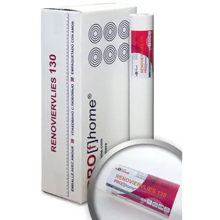 E-DELUX - Profhome Renoviervlies 130 g Malervlies glattes Vlies rissüberbrückende Vliestapete weiß 112,50 qm 1 Kart. 6 Rollen