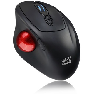 ADESSO Ergonomische Trackball-Maus T30 - Schwarz/Rot