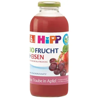 the helper bees HiPP Bio-Fruchtsaft-Getränke +, Rote Traube in Apfel mit Eisen, 500 ml