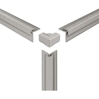HSK RenoDeco Profile, Profil-Ecke 3D außen, gerade, Wandverkleidungen, aluminium silber matt