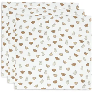 Jollein Musselin Tuch Baby - Miffy and Friends - 3er Pack - 70x70cm - 100% Baumwolle - Spucktücher Baby - OEKO-TEX Zertifiziert