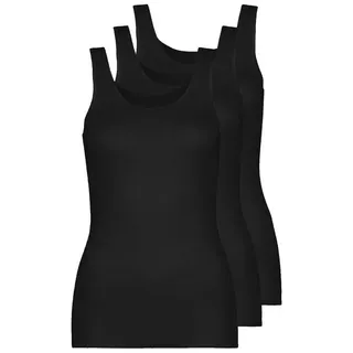 Pompadour Intime Shirt ohne Arm 3er Pack 38 | schwarz) (PO-0050)