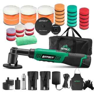 BATOCA S6 Mini Auto Poliermaschine,12V Akku Polierer für Detailing und Lackpflege,Set Winkelpolierer,Rotation & Exzentrische Polier,1000-5000RPM,Multi-Purpose Polieren,25mm/75mm Polierschwamm