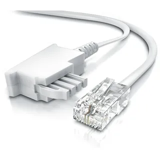 CSL - Internet Kabel Routerkabel - TAE-F Stecker auf RJ45 Stecker - 15m - Internetkabel - Router an die Telefondose, TAE - weiß