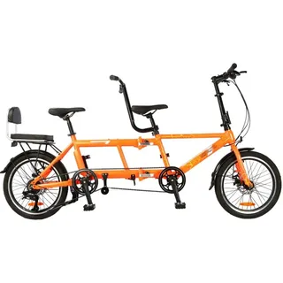Kcolic Zusammenklappbares Tandem Fahrrad, Beach Cruiser Fahrrad Für Erwachsene, Tandem Fahrrad Mit 20 Zoll Rädern, Verstellbares 7 Gang Tandem Fahrrad, Cruiser Fahrrad D,20inch