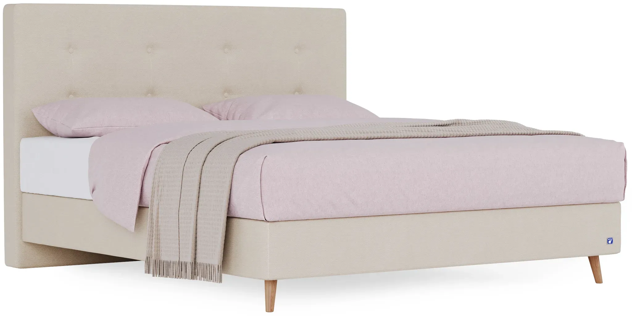 BRUNO Boxspringbett Prestige 140x200cm in Beige | 6 Farben & 4 Kopfteile wählbar | Luxus 27 cm Pulse-Latex-Matratze | Made in Germany