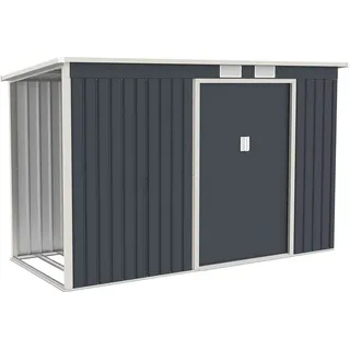 Juskys Geräteschuppen M mit Holzunterstand links 2,63 x 1,17 m anthrazit