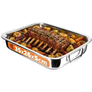 Kadax Bratenform mir Rost, aus Edelstahl, Silber,