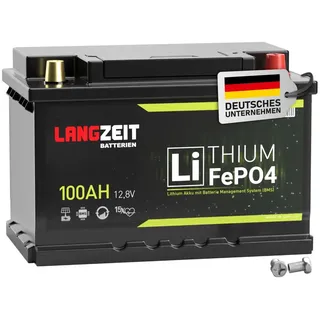 LANGZEIT Batterien LiFePO4 100Ah 12V Lithium Batterie Wohnmobil