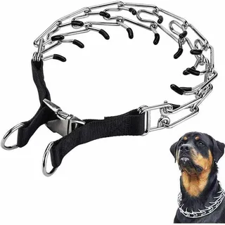 Stachelhalsband Für Hundetraining, Edelstahl, Verstellbare Glieder Mit Bequemen Gummispitzen, Hochfeste Metallschnalle Mit Schnellverschluss, Für Kleine Und Mittelgroße Hunde