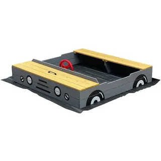Home Deluxe Holzsandkasten KIDDY mit Dach Hellgrau
