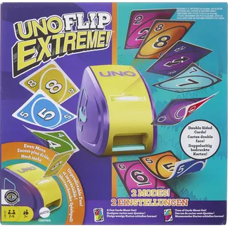 Mattel Games Games UNO Flip Extreme Kartenspiel für Kinder, Erwachsene und die Familie, kombiniert UNO Flip und UNO Extreme in einem einzigen Spiel, Familienspiel ab 7 Jahren, JCH61