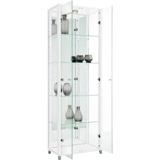 fif möbel Vitrine OPTIMA Standvitrine, Vitrinenschrank, Glasvitrine, Sammlervitrine, LED weiß