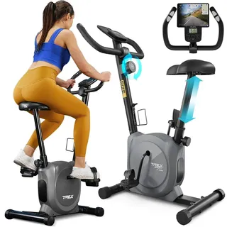 trex sport Heimtrainer Fahrrad TX-350MB RIZE | |Pulssensoren, extrem leises Magnetbremssystem mit 10 Widerstandsstufen, 5 Sitzhöhen, 120 kg belastbar (GRAY MARBLE)