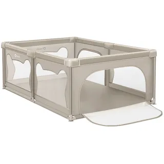 lionelo Laufgitter , Sandfarben, Beige , Kunststoff , Farbverlauf , 187x68x127 cm , zusammenklappbar , Babymöbel & Kindermöbel, Babyzimmer, Laufgitter
