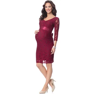Bellivalini Damen Umstandskleid Lange Ärmel Schwangerschaftskleid BLV50-111 (Weinrot, L) - L