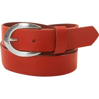 fashionchimp Basic Damengürtel aus 100% echtem Leder, glänzende Gürtel-Schließe, Breite ca. 2,8cm, Made In Germany (Rot-Montana, 95/BW80) - 95/BW80