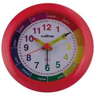 EUROTIME Wanduhr Kinderlernwecker, rot rot
