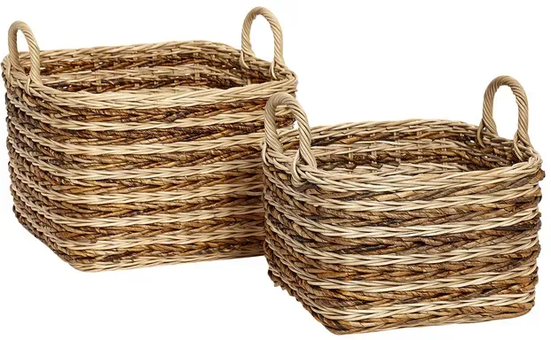 Hübsch 2er Rattan-Korb Set