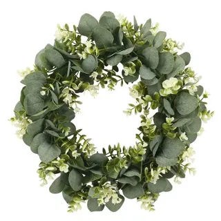 Liummrcy Künstlicher Eukalyptus-Kranz, Frühlings-Türkranz, 30 cm künstlicher Eukalyptus-Kranz, dekorative Mehrzweck-Girlande Bunte Frühlings-Sommer-Girlande für Türen, Haustür, Frühlings-Sommer-Kranz