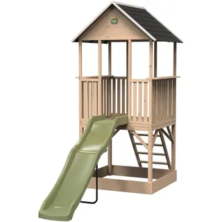 EXIT TOYS EXIT Panorama 500 Holzspielhaus mit Rutsche und Sandkasten