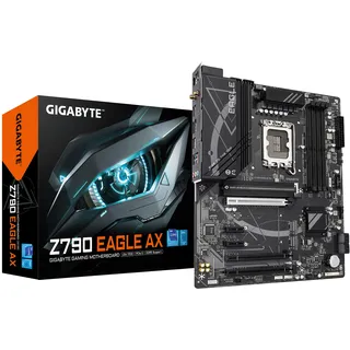 Z790 Eagle AX Motherboard - Unterstützt Intel Core 14th Gen CPUs, 12+1+1Phasen Digital VRM, bis zu 7600MHz DDR5 (OC), 3xPCIe 4.0 M.2, Wi-Fi 6E, 2.5GbE LAN, USB 3.2 Gen 2