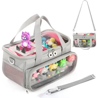 Tragetasche für Toniebox, Aufbewahrungstasche für Tonie Charaktere mit Schultergurt und Griff, Home Outdoor Handtasche für Toniebox 2 Audio Player und Puppen (Grau)