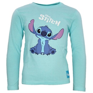 Disney Langarmshirt Disney Stitch Kinder Jungen Langarm Shirt Gr. 92-128 100% Baumwolle blau 116