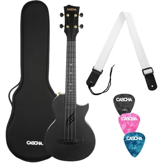 HAGE MUSIKVERLAG Ukulele Carbon Fibre Black Set