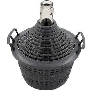 WYSKONT Gärballon mit Kunststoffkorb, Glasballon, Weinballon, Gärbehälter, Glasflasche für Gärung Weinherstellung, Flasche, Weinballon zubehör 25l