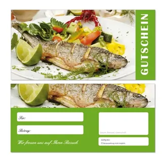 LYSCO Geschenkkarte Geschenkgutscheine Fische Angeln Erholung Gastronomie Restaurant, Fischfang Ködern Urlaub Entspannung Genuss grün