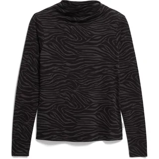 ARMEDANGELS Langarmshirt Calunaa Zebraraa in schwarz anthrazit | XL