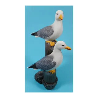 Zwei Möwe auf Poller 17 cm See Vogel Seevogel Meer Maritim Deko GRF 39.2994 A