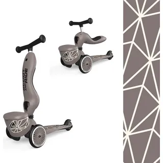 Scoot & Ride Highwaykick 1 Lifestyle Brown Lines Tretroller - Multicolor - One Size