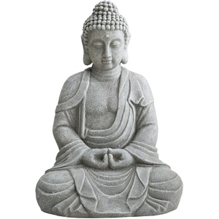 Sunjoy Gartenfigur Buddha aus Ton, sitzend