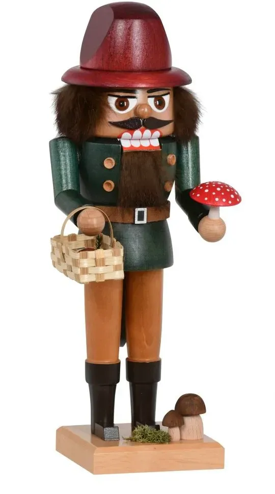 KWO Erzgebirge Nussknacker Pilzsammler Höhe 27 cm