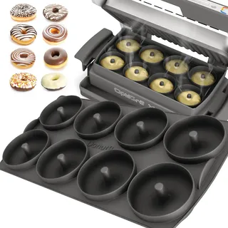 ZauberFry Donuteinsatz Kompatibel Mit Tefal OptiGrill XL, Elite, Plus, Backschaleneinsatz Aus Silikon, 8 Donuts, Zubehör