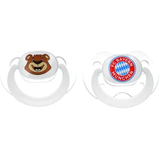 FC Bayern München I Schnuller Glow in The Dark 0-6 Mon 2er| Baby I Weiß